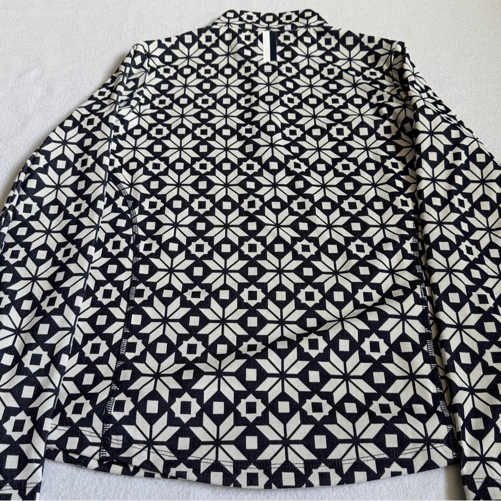 Rhoback Women's Snowfall Jacquard Performance Q-Zip Knit Fleet Navy Small - Picture 10 of 10